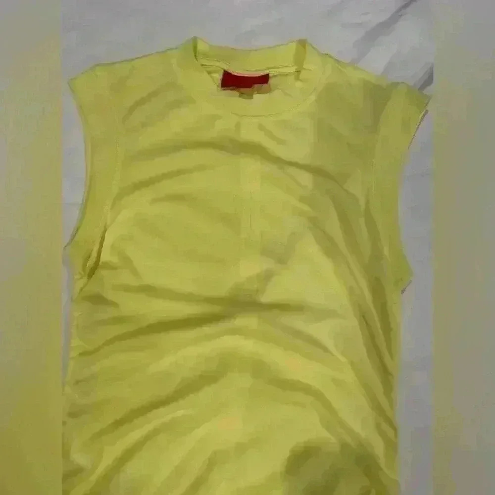 Jennifer Lopez Midi Dress Size Medium Yellow - Picture 5 of 8
